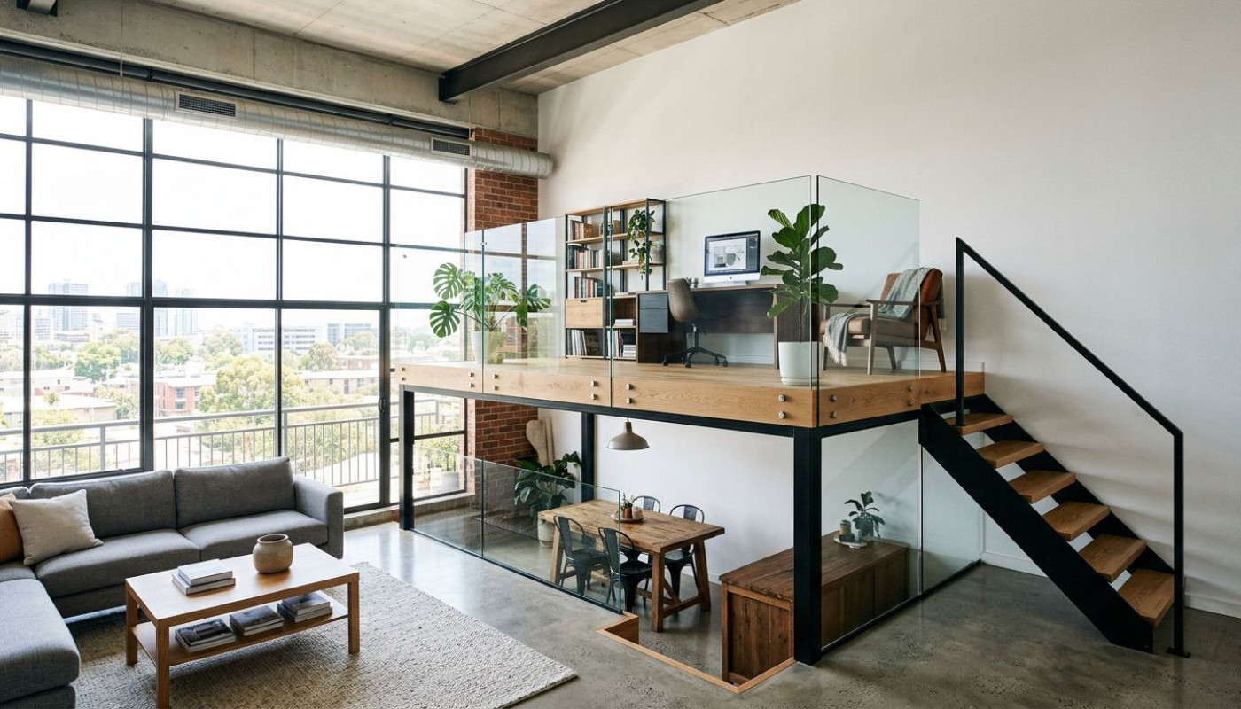 Maximiser l’espace : transformer une mezzanine avec des cloisons transparentes